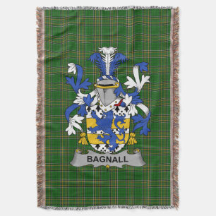 Irish Bagnall Coat of Arms Family Crest Ireland Throw Blanket