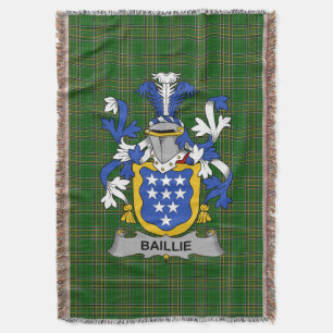 Irish Baillie Coat of Arms Family Crest Ireland Throw Blanket