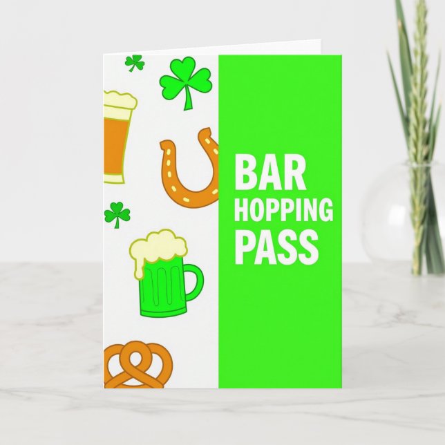 Irish Bar Hopping Pass Card (Front)
