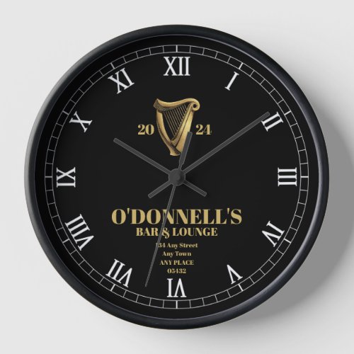 Irish Bar Personalized Clock