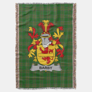 Irish Barby Coat of Arms Family Crest Ireland Throw Blanket