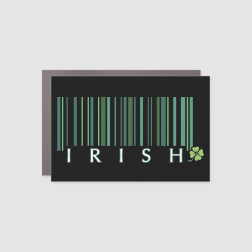 Irish barcode and shamrock car magnet