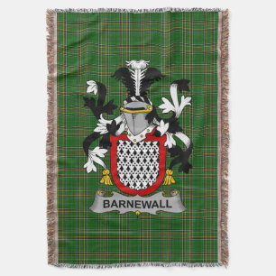 Irish Barnewall Coat of Arms Family Crest Ireland Throw Blanket