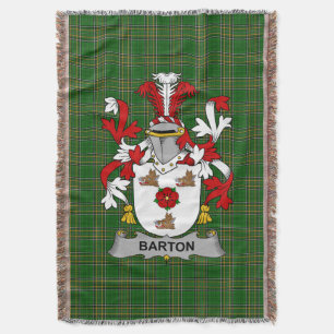  Irish Barton Coat of Arms Family Crest Ireland Throw Blanket