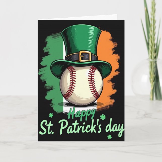 Irish Baseball Glitter Texture Card (Front)