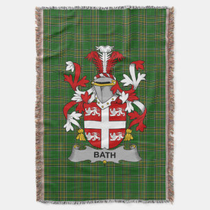 Irish Bath Coat of Arms Family Crest Ireland Throw Blanket