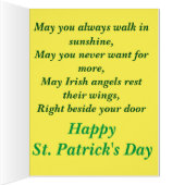 Irish Bear with Shamrock Giant Greeting Card (Inside (Right))