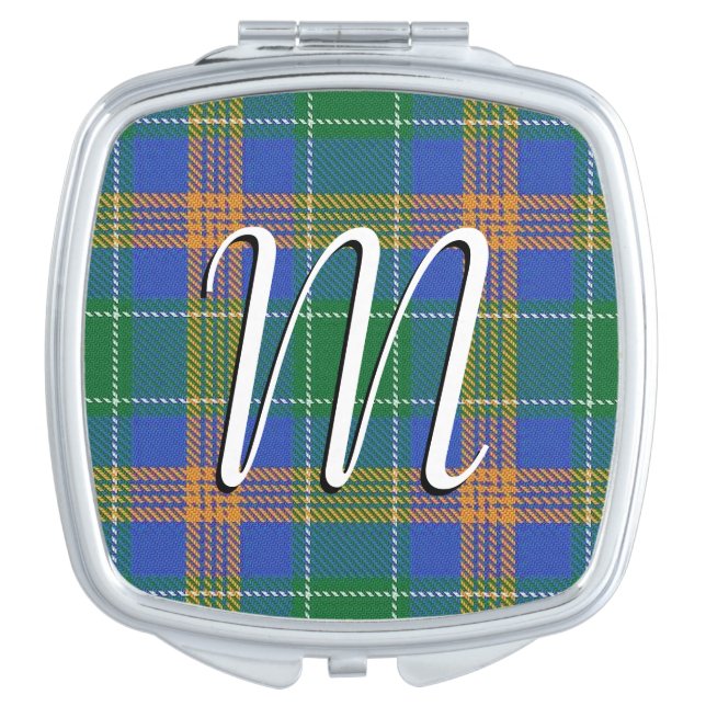 Irish Beauty Clan MacAuliffe Tartan Plaid Compact Mirror (Front)