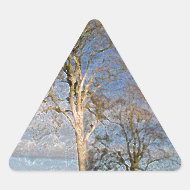 Irish Beech Trees Triangle Sticker (Front)