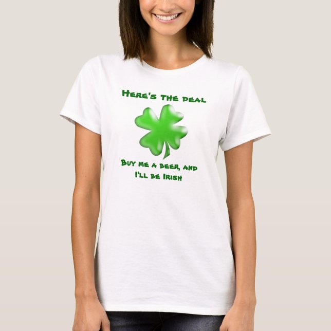 Irish Beer Deal Shamrock Shirt (Front)