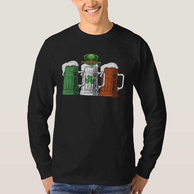 Irish Beer Ireland Flag St Patricks Day Beer  Men  T-Shirt (Front)