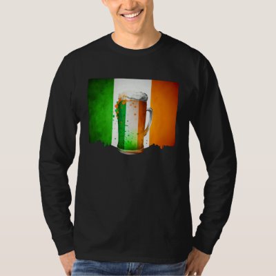 Irish Beer Ireland Flag St Patricks Day Shamrock D T-Shirt