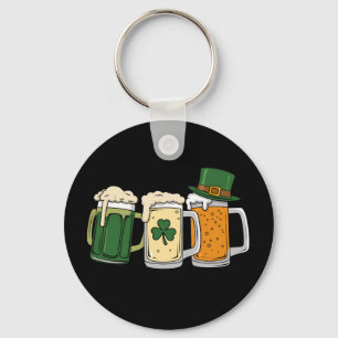 Irish Beer Ireland Flag St Patrick's Day Shamrock Keychain