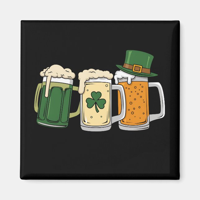 Irish Beer Ireland Flag St Patrick's Day Shamrock Magnet (Front)