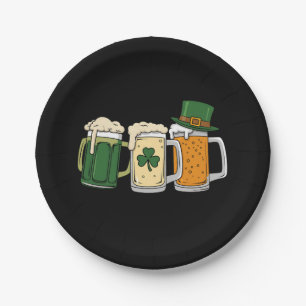 Irish Beer Ireland Flag St Patrick's Day Shamrock Paper Plates