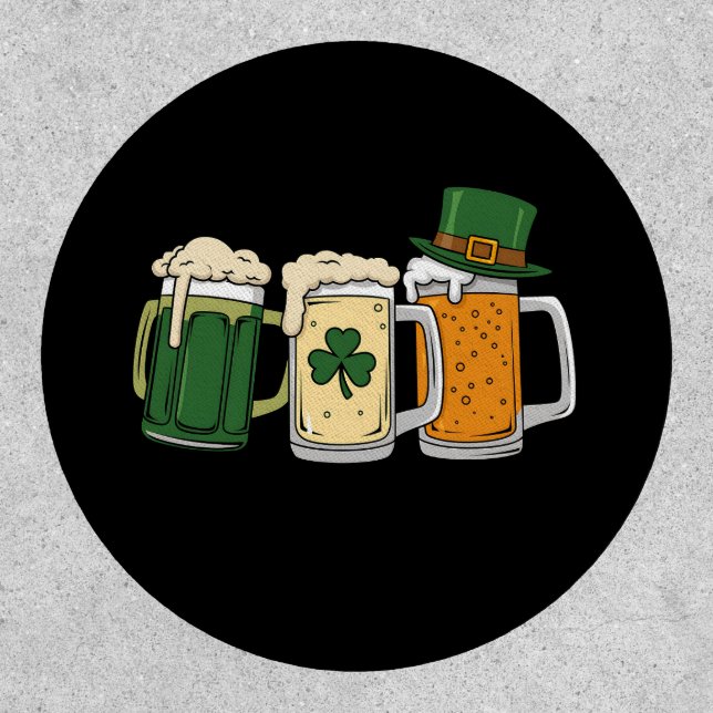 Irish Beer Ireland Flag St Patrick's Day Shamrock Patch (Front)