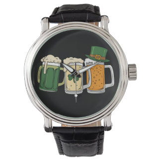 Irish Beer Ireland Flag St Patrick's Day Shamrock Watch