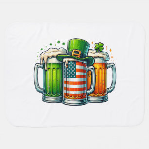 Irish Beer Ireland St Patricks Day Drinking Party Baby Blanket