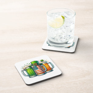 Irish Beer Ireland St Patricks Day Drinking Party Beverage Coaster
