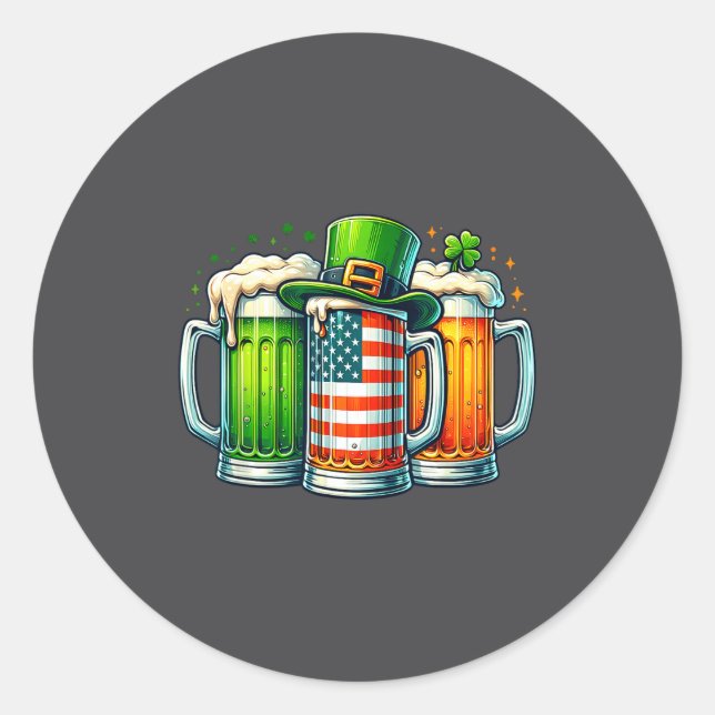 Irish Beer Ireland St Patricks Day Drinking Party  Classic Round Sticker (Front)
