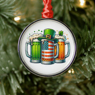 Irish Beer Ireland St Patricks Day Drinking Party Metal Ornament