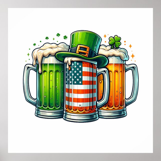 Irish Beer Ireland St Patricks Day Drinking Party Poster (Front)