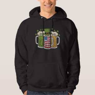 Irish Beer Ireland USA American Flag St Patrick's  Hoodie