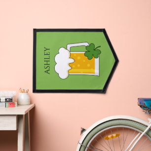 Irish Beer Mug with Shamrock Clover Personalize Pennant