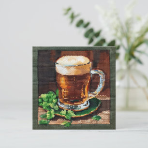 Irish beer needlepoint card