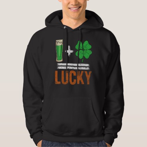 Irish Beer Shamrock For Luck St Patricks Day Men W Hoodie