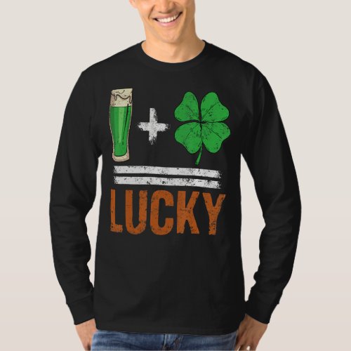 Irish Beer Shamrock For Luck St Patricks Day Men W T_Shirt