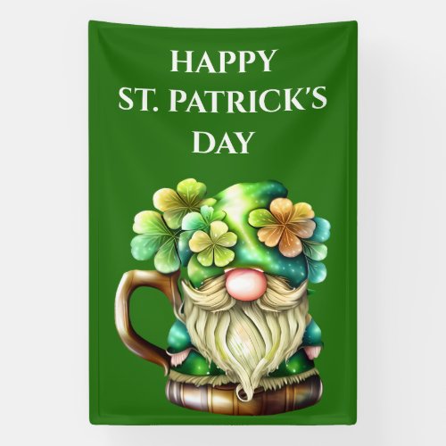 Irish beer shamrock leprechaun St Patricks Day Banner