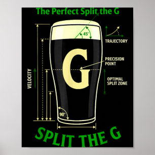 Irish beer split the g shamrock st patrick’s day  poster