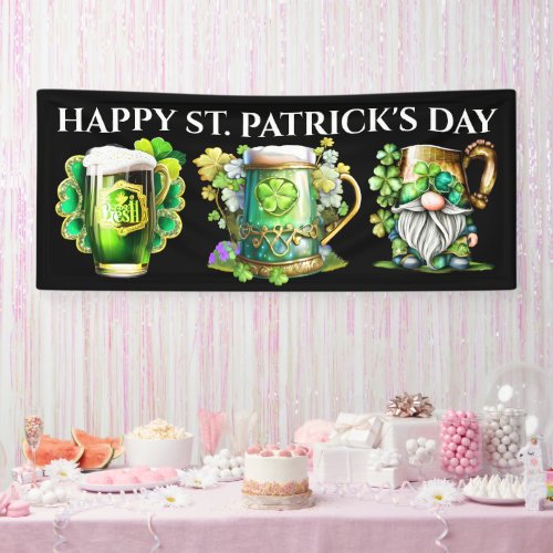 Irish beers sliante Happy St Patricks Day shamrock Banner