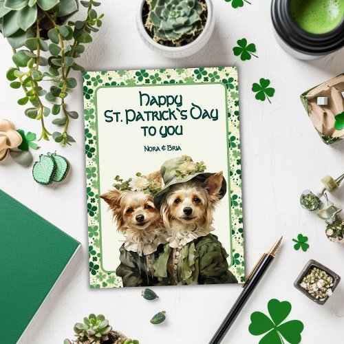 Irish Belles St Pats Duo Dog Holiday Card