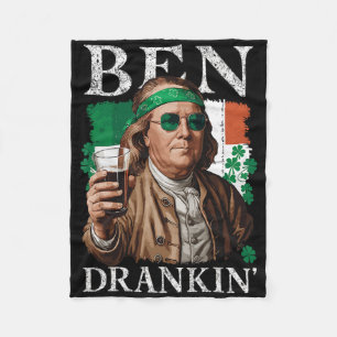 Irish Ben Drankin Beer - St Pattys Men And Women 7 Fleece Blanket