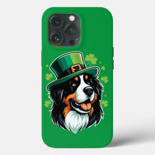 Irish Bernese Dog Leprechaun Hat St Patricks Day iPhone 13 Pro Case