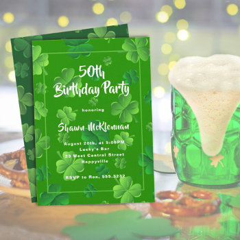 Irish Birthday Adult Party Invitation by pamdicar at Zazzle