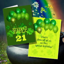 Irish Birthday Balloons Cheers Message Card
