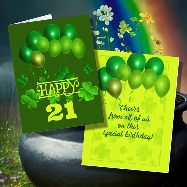 Irish Birthday Balloons Cheers Message Card (Creator Uploaded)