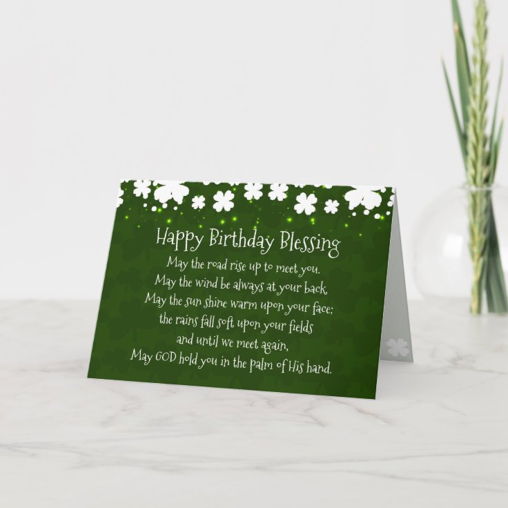 Irish Birthday Blessing Inspirational Card | Zazzle