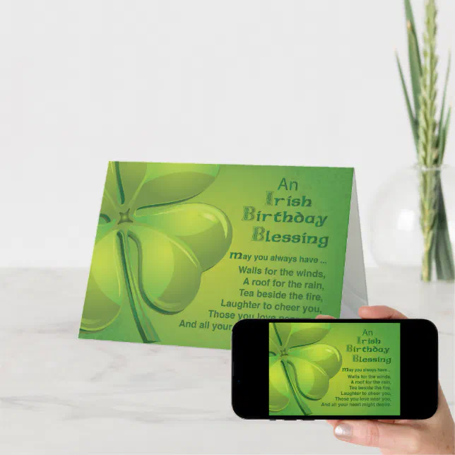 Irish Birthday Blessing Wish Card | Zazzle