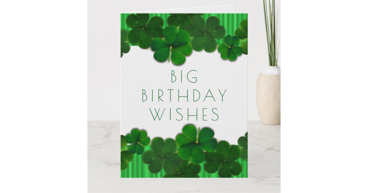 Irish Birthday Girl or Guy Big Card From All