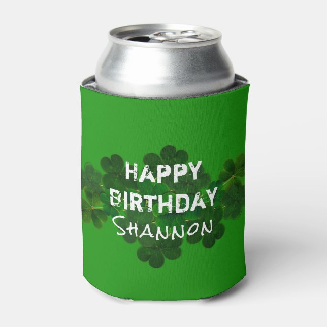 Irish Birthday Personalized Drink Coozie (Can Front)