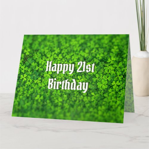 Irish Birthday Shamrocks Message Card