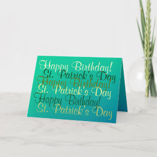 Irish Birthday St. Patrick's Day Blessings Prayer Card