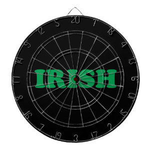 Irish black and green modern typography dart board