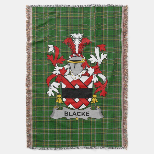  Irish Blacke Coat of Arms Family Crest Ireland Throw Blanket (Front Vertical)