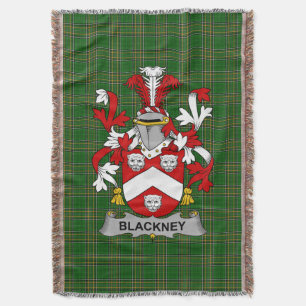 Irish Blackney Coat of Arms Family Crest Ireland Throw Blanket