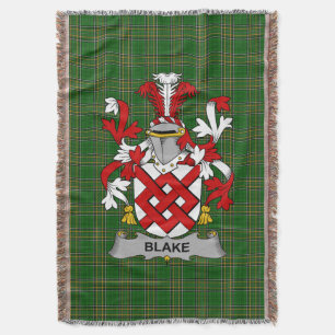 Irish Blake Coat of Arms Family Crest Ireland Throw Blanket